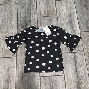 H&M Jersey Flounce-Sleeved Top 2-4Y Polka Dot